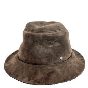Nwt $860 sz S Maison Michel Fredo Shearling Brown Bucket Hat